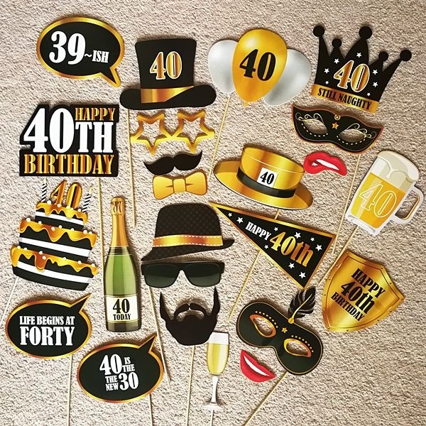 Unique 40th Birthday High Quality Props On Sticks Photo Booth Party | eBay