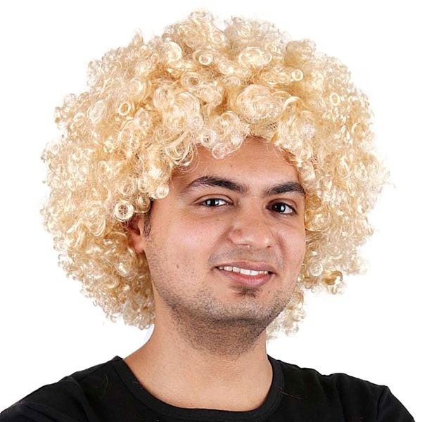 blonde curly afro wig