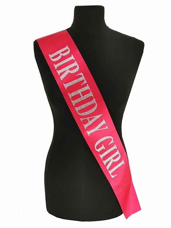 Hot Pink With Silver Glitter 'Birthday Girl' Sash