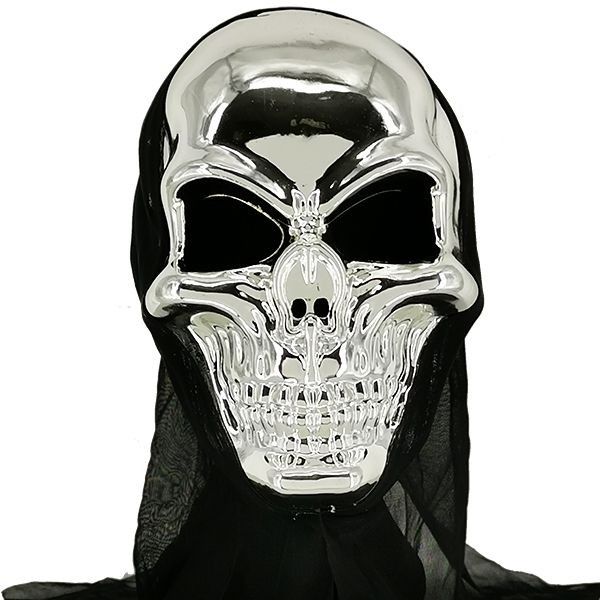 Evil Mens Skull Mask Halloween Skeleton Grim Reaper Fancy Dress Accessory 
