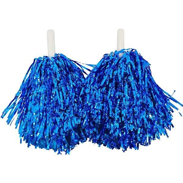 2 Stück Pompom Pompon Cheerleader Cheerleading Pom Pon Tanzwedel Puschel  Pompons Blau