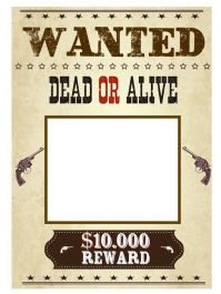 CUSTOM 'Wanted' Poster Fully Printed Posing Frame