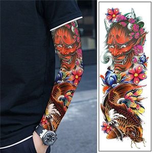 Devil and Coy Carp Sleeve Temporary Tattoo Body Art Transfer No. 29