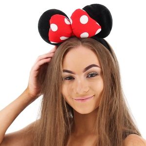 3D Red Spotty Bow Mouse Ears