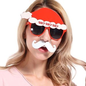 Ho Ho Ho Santa Claus With White Moustache Christmas Glasses