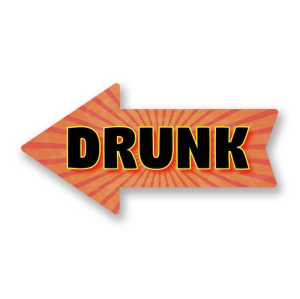'Drunk' Arrow UV Printed Word Board Photo Booth Sign Prop