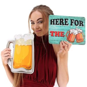 ‘Here For The Beer’ Rectangle Word Board Photo Booth Prop