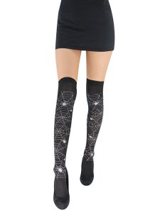 Adult Halloween Stockings - White Spider Webs