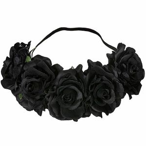 Beautiful Black Garland Flower Headband 