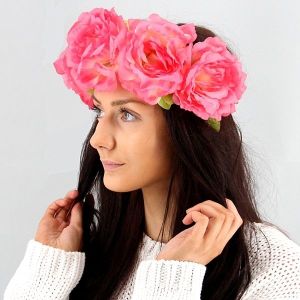 Stunning Cherry Pink Garland Flower Headband 