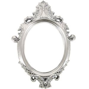 Large Size Silver Colour Antique Style Oval Posing Frame