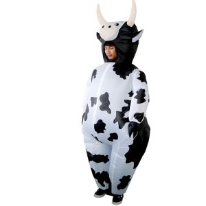 Black and White Inflatable Cow Fancy Dress Costume 