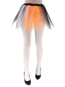 Adult - Black & Orange Short Halloween Tutu Skirt