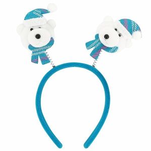 Blue Polar Bear Christmas Head Bopper Headband