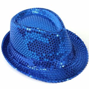 Super Cool Blue Sequin Gangster Hat