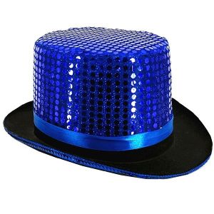 Blue Sequin Top Hat
