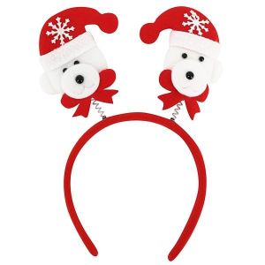 Budget Red Polar Bear Christmas Head Bopper Headband