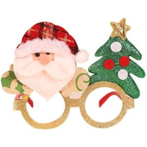 Cosy Santa and Christmas Tree Christmas Glasses