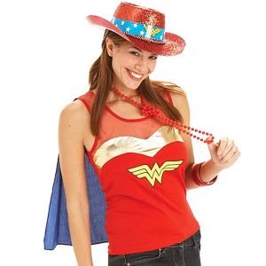 Rubies DC Wonderwoman Adult Top With Cape – Small UK 8-10