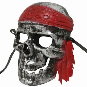 Ghost Pirate Skull Mask Silver