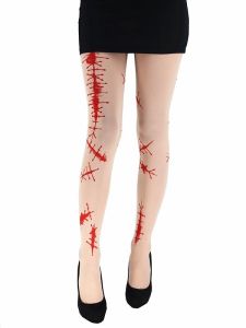 Adult Halloween Tights - Fake Bloody Scars 