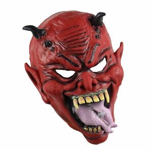 Crazy Pierced Tongue Evil Devil Mask Halloween Fancy Dress Costume 