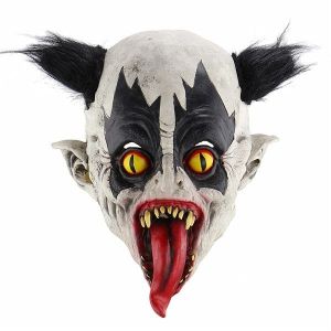 Halloween Evil Clown Mask With Tongue Out 