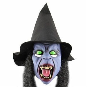 Halloween Purple Crazed Wicked Witch Mask 