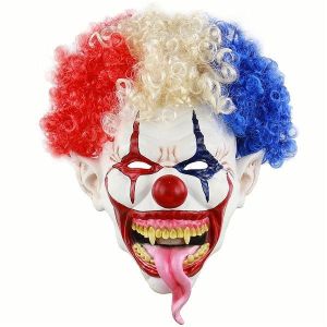Tongue of Terror Clown Mask Halloween Fancy Dress Costume 