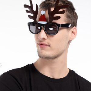 Fun Antlers With Small Santa Hat Sunglasses