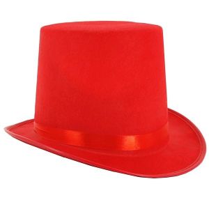 Gentleman's Felt Top Hat in Red