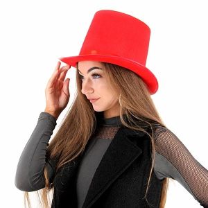 Gentleman's Felt Top Hat in Red