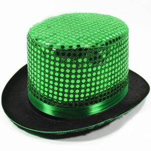 Green Sequin Top Hat