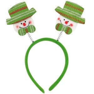 Green Snowman Christmas Head Bopper Headband