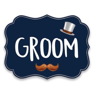 'Groom' Vintage UV Printed Word Board Photo Booth Sign Prop