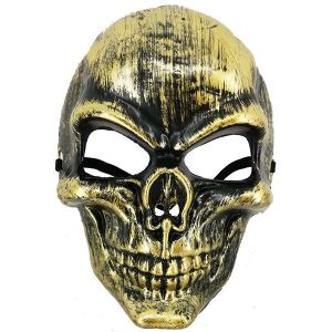 Halloween Fancy Dress Costume Evil Skeleton Face Mask – Gold
