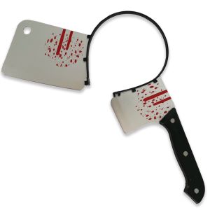 Haunted Halloween Headband - Spooky Tools & Weapons Collection - Gory Meat Cleaver 
