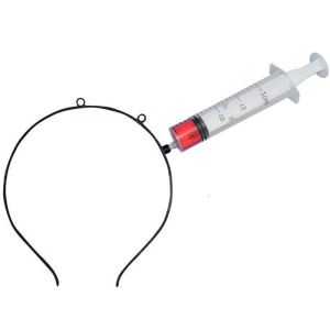 Haunted Halloween Headband - Spooky Tools & Weapons Collection - Chilling Syringe