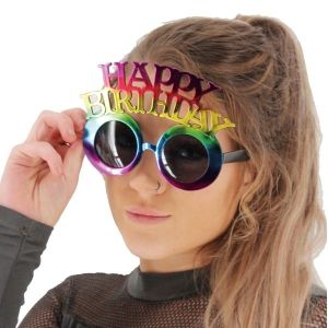 ‘Happy Birthday’ Multicoloured Holographic Foil Birthday Glasses