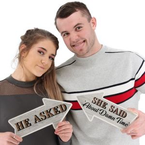 ‘He Asked’ Arrow Word Board Photo Booth Prop