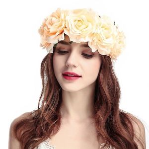 Beautiful Champagne Garland Flower Headband 