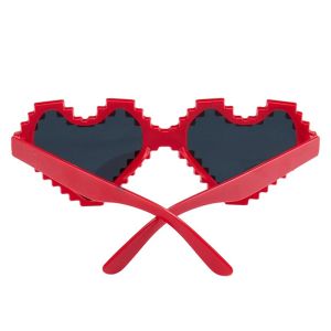 Heart Shaped Red Mosaic Party Sunglasses