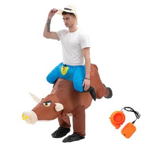 Blow-Up Western Cowboy Ride-On Bull Inflatable Fancy Dress Costume