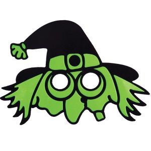 Kids Green Wicked Witch Halloween Mask