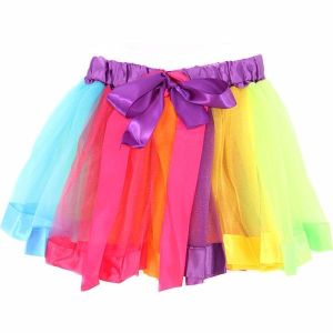 Kids - Unicorn Rainbow Tutu Skirt With Ribbon Bow