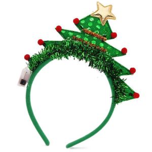 LED Light Up Green Christmas Tree With Star Headband