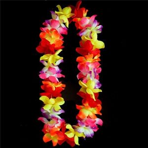 Rainbow Hawaiian Flowered Party Lei