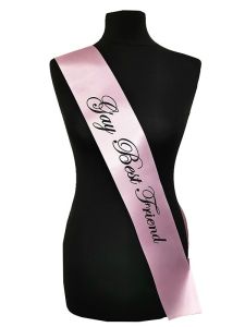 Light Pink With Black Writing ‘Gay Best Friend’ Sash