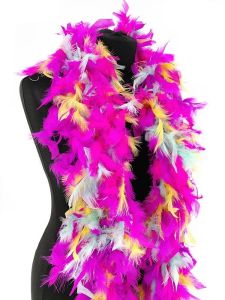 Luxury Mixed Neon Feather Boa – 80g -180cm
