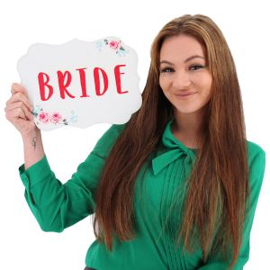 'Bride' Vintage UV Printed Word Board Photo Booth Sign Prop